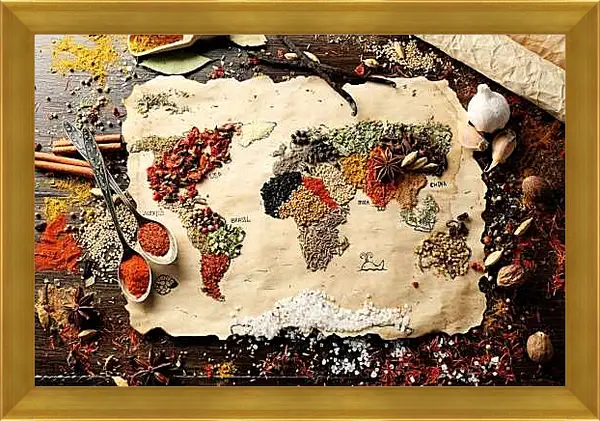 Картина в раме - Кулинарная карта мира