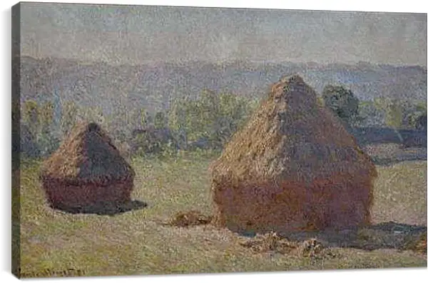 Постер на подрамнике - Haystacks at the End of the Summer, Morning Effect. Клод Моне