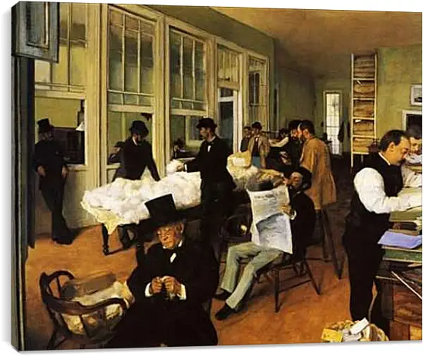 Постер на подрамнике - Un bureau de coton a la Nouvelle-Orleans. Эдгар Дега