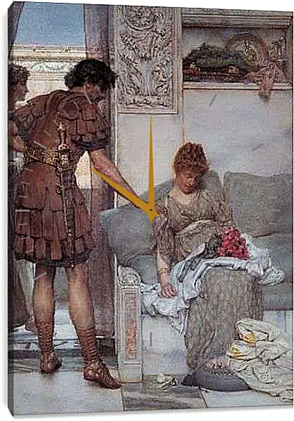 Часы картина - A Silent Greeting. Лоуренс Альма-Тадема