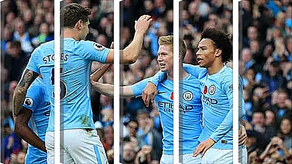 Модульная картина - Празднование гола. Манчестер Сити. Manchester City