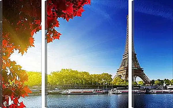 Модульная картина - Париж. Эйфелева башня, осень