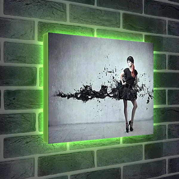 Лайтбокс световая панель - Девушка в черном