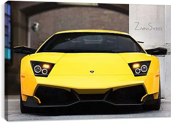 Постер на подрамнике - Желтая Ламборгини