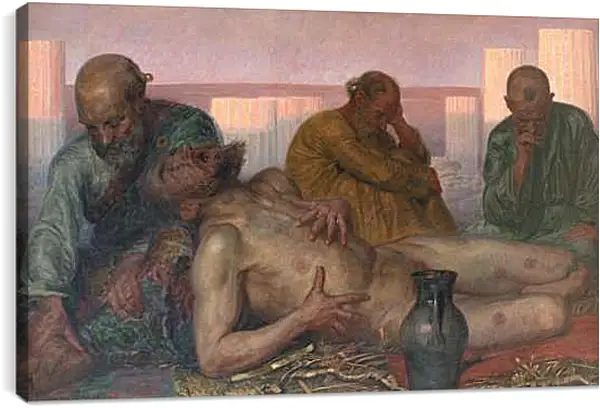 Постер на подрамнике - Job and His Friends. Педер Хенрик Кристиан Сартман