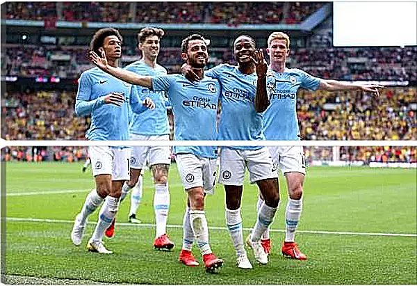 Модульная картина - Празднование гола. Манчестер Сити. Manchester City