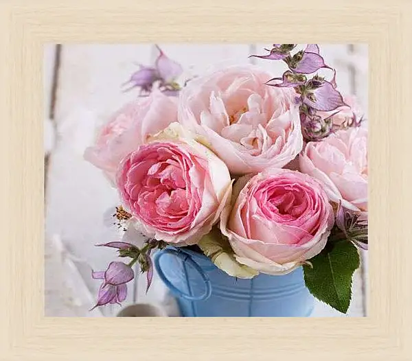 Картина в раме - Букет пионов