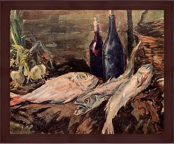 Картина в раме - Натюрморт с рыбами. Коровин Константин