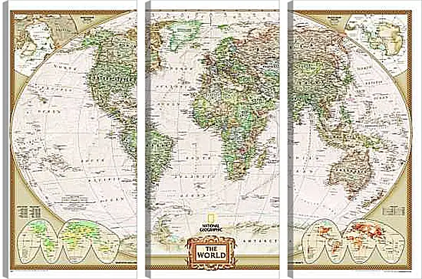 Модульная картина - Карта мира (National Geographic)