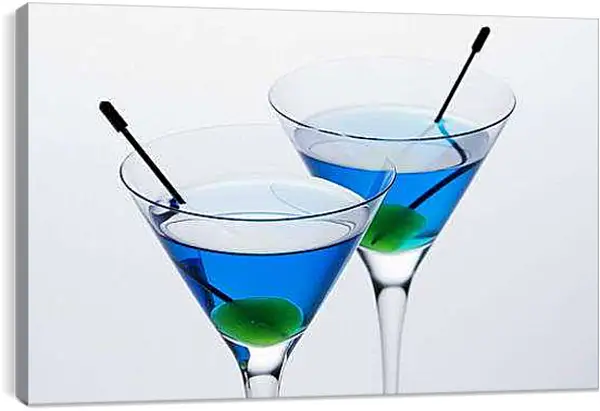 Постер на подрамнике - Оливки в бакалах. Синие брызги.