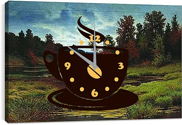 Часы картина - Осень. Ефим Волков