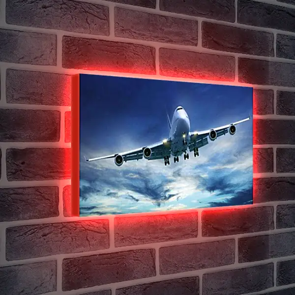 Лайтбокс световая панель - Самолет в небе