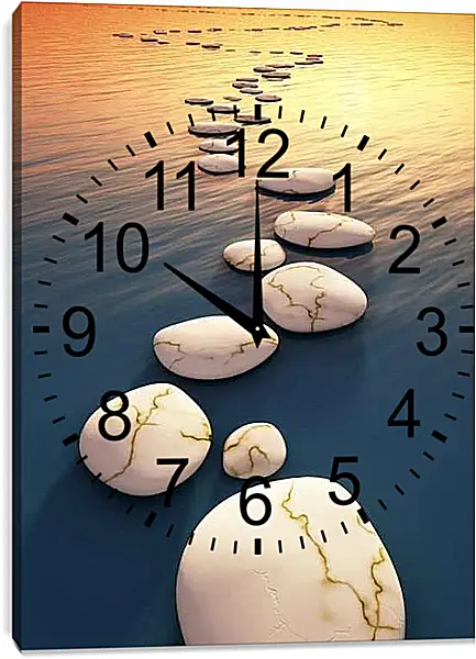Часы картина - Морские камни
