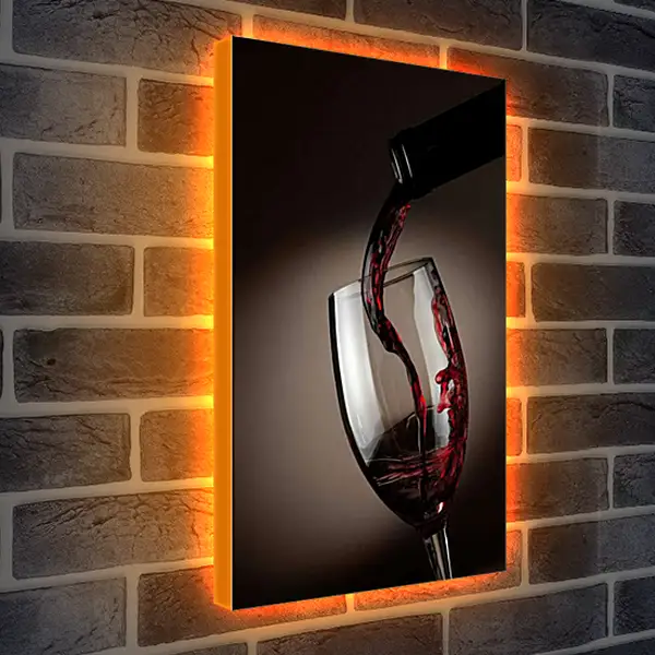 Лайтбокс световая панель - В предвкушении глотка. Искушение вина.