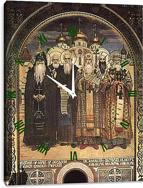Часы картина - Русские святые. Виктор Васнецов