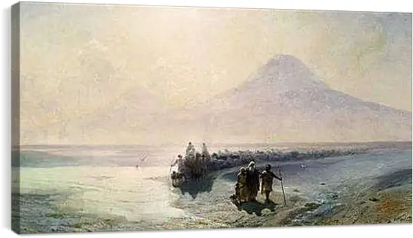 Постер на подрамнике - Сошествие Ноя с горы Арарат. Иван Айвазовский