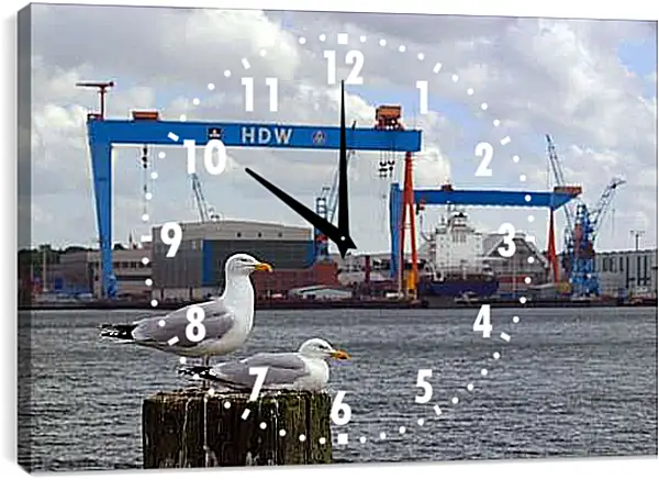 Часы картина - Чайки