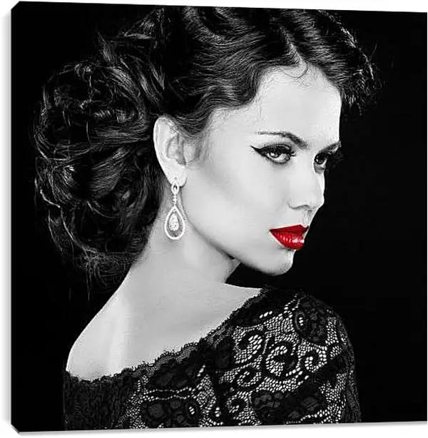 Постер на подрамнике - Брюнетка