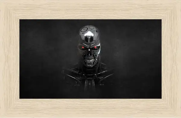 Картина в раме - Череп. Два красных глаза. Терминатор