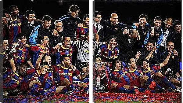 Модульная картина - Победа в Чемпионате Испании. ФК Барселона. FC Barcelona