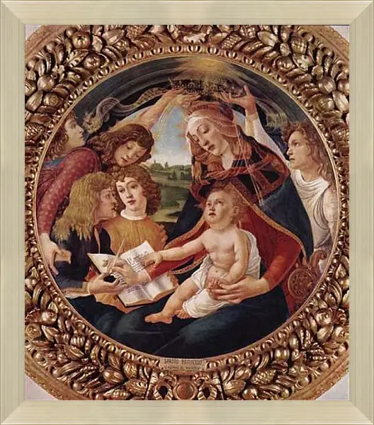 Картина в раме - Madonna with Christ Child. Сандро Боттичелли