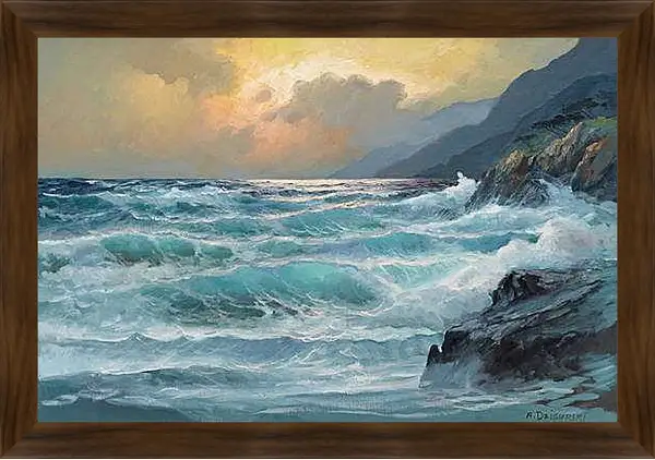 Картина в раме - Вечерний шторм