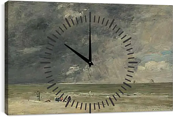 Часы картина - Beach Scene, Trouville. Эжен Буден