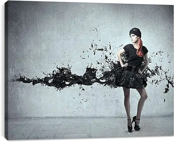 Постер на подрамнике - Девушка в черном