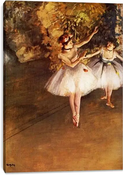 Постер на подрамнике - Deux danseuses en scene. Эдгар Дега