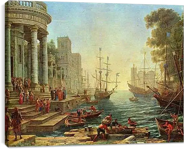 Постер на подрамнике - Einschiffung der Heiligen Ursula. Лоррен Клод