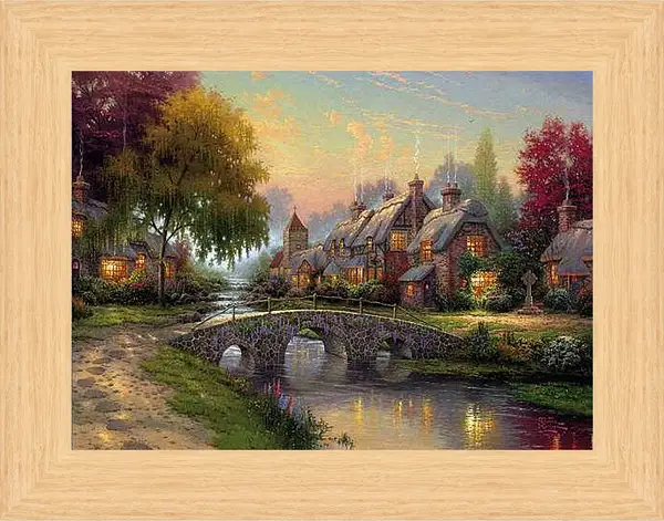 Картина в раме - Деревня в викторианском стиле