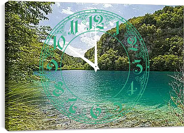 Часы картина - Плитвицкие озёра
