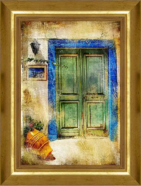 Картина в раме - Старые улицы Греции
