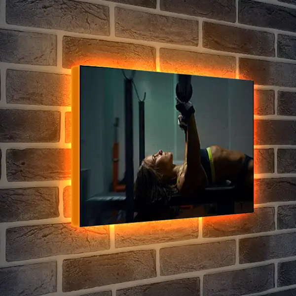 Лайтбокс световая панель - Жим лёжа. Девушка