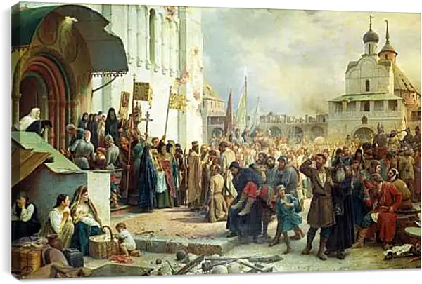 Постер на подрамнике - Осада Троице-Cергиевой лавры. Василий Верещагин