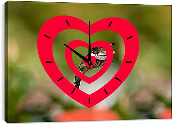 Часы картина - Колибри