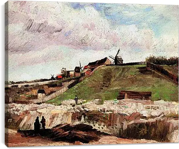 Постер на подрамнике - The Hill of Montmartre with Quarry. Винсент Ван Гог