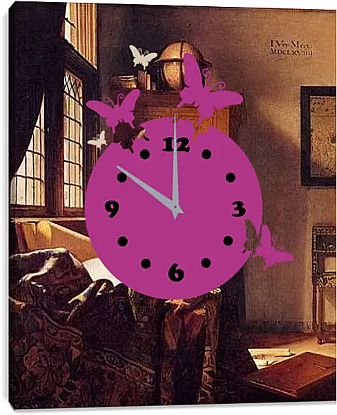 Часы картина - Географ 2 (1669) Ян (Йоханнес) Вермеер