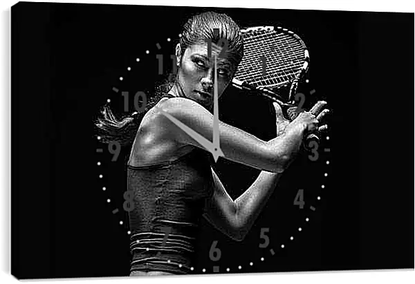 Часы картина - Девушка с ракеткой (Тенис)