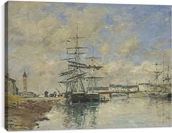 Постер на подрамнике - Deauville Harbour. Эжен Буден