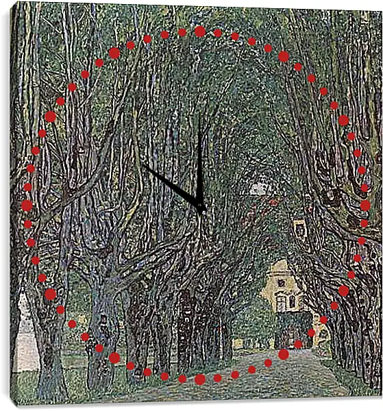 Часы картина - Allee im Park von Schloss Kammer. Густав Климт