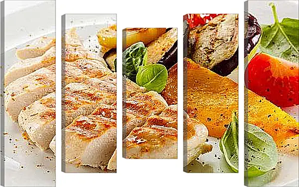 Модульная картина - Вкусненькая еда на тарелочке. Аппетитное лето.