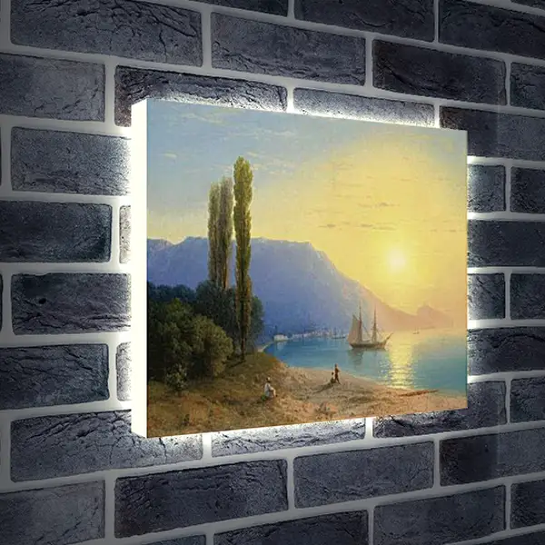 Лайтбокс световая панель - Восход солнца у берегов Ялты. Иван Айвазовский