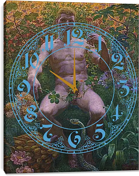 Часы картина - Adam in Paradise. Педер Хенрик Кристиан Сартман