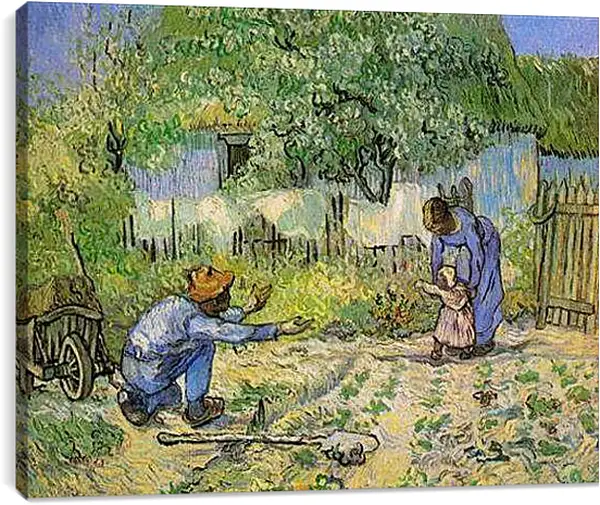 Постер на подрамнике - First Steps after Millet. Винсент Ван Гог