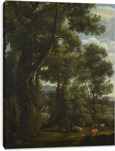 Постер на подрамнике - Landscape with a Goatherd and Goats. Лоррен Клод