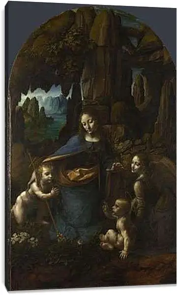 Постер на подрамнике - Мадонна в скалах. Леонардо да Винчи