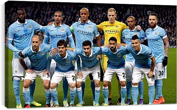 Постер на подрамнике - Фото перед матчем. Манчестер Сити. Manchester City