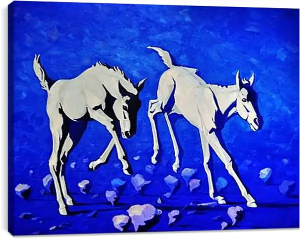 Постер на подрамнике - Два жеребёнка