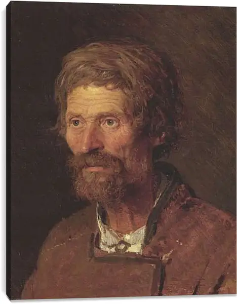 Постер на подрамнике - Портрет старого украинского крестьянина. Иван Николаевич Крамской